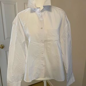 NWOT Banana Republic White Cotton Crop Top Size M